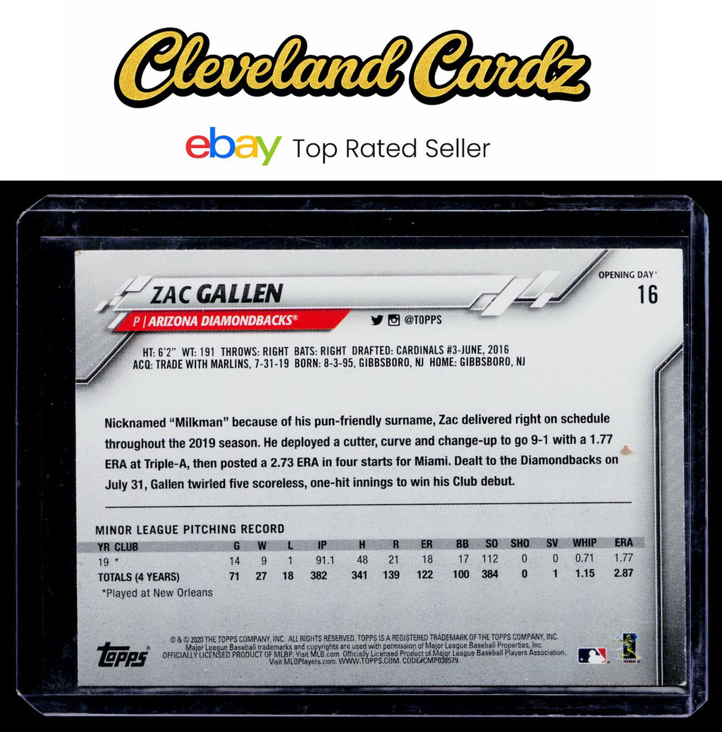 2020 Topps Arizona Diamondbacks #AZ-10 Zac Gallen