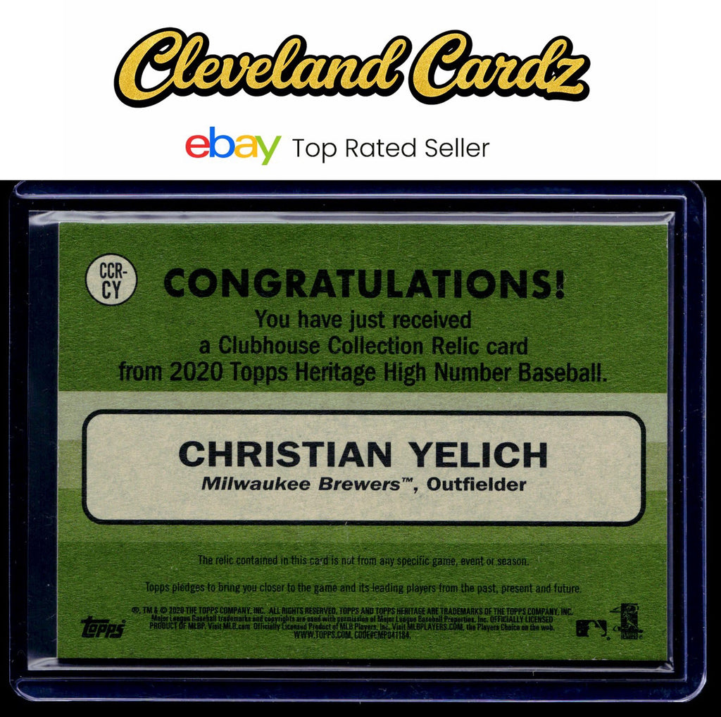 2020 Topps Heritage #CCR-CY Christian Yelich Clubhouse Collection Relics