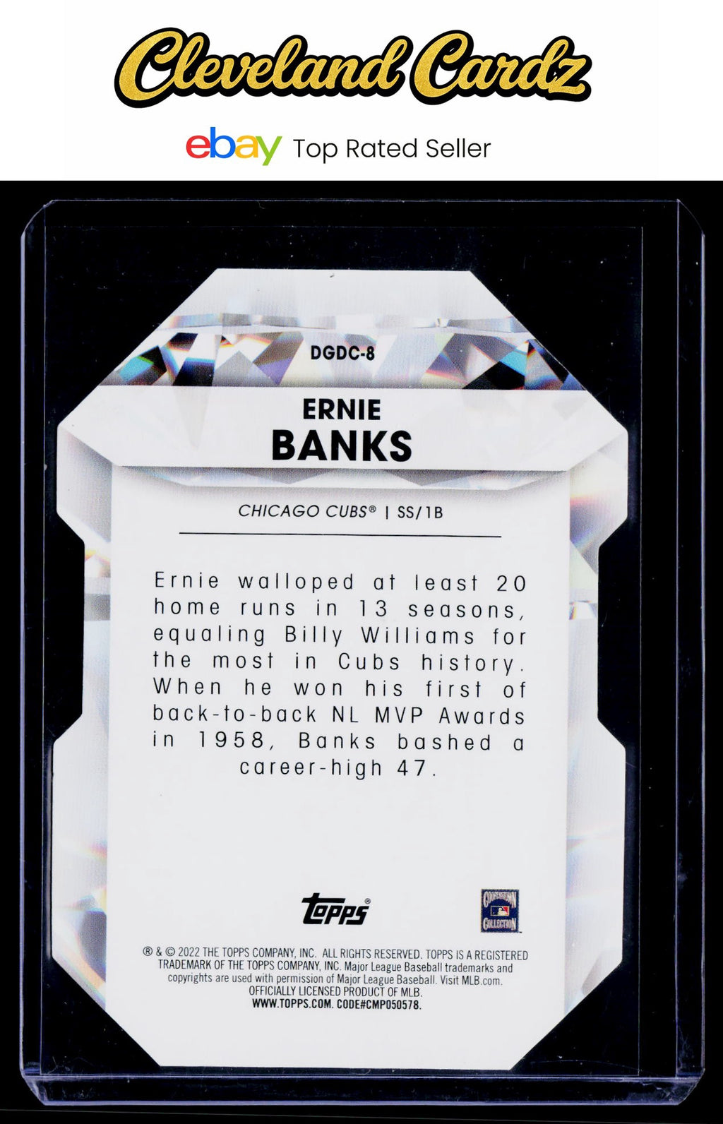 2022 Topps #DGDC-8 Ernie Banks Diamond Greats Die Cuts