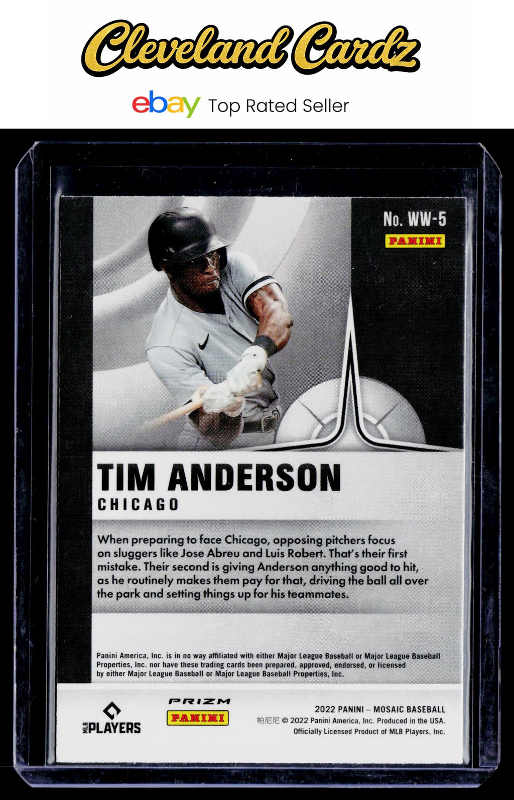 2022 Panini Mosaic #WW-5 Tim Anderson Will to Win Green Mosaic