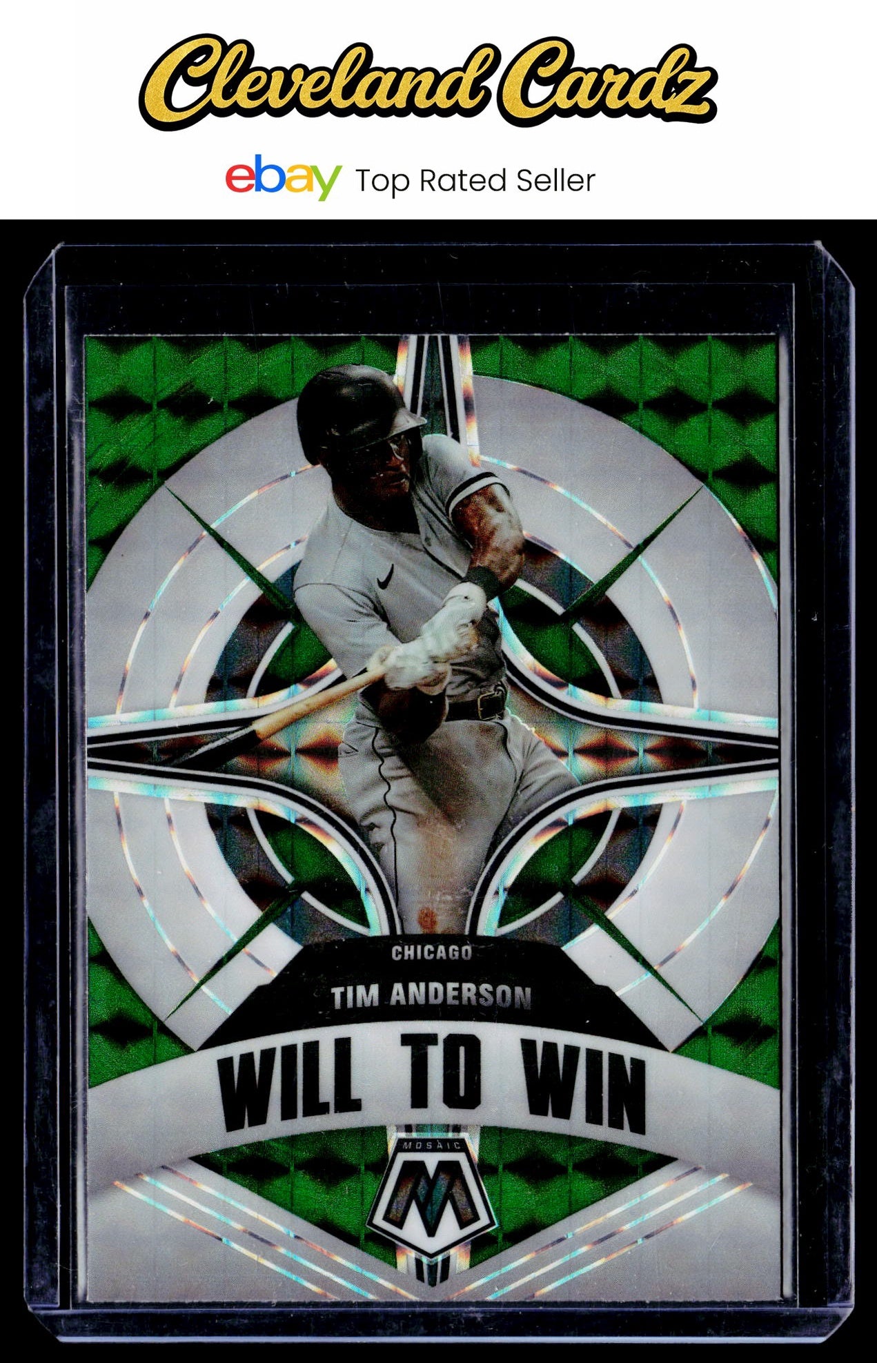 2022 Panini Mosaic #WW-5 Tim Anderson Will to Win Green Mosaic
