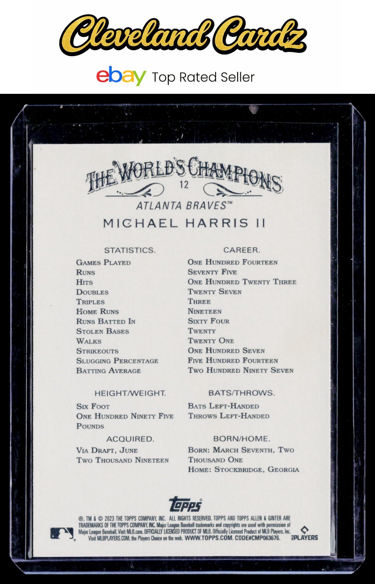 2023 Topps Allen & Ginter #12 Michael Harris II Silver Portrait RC