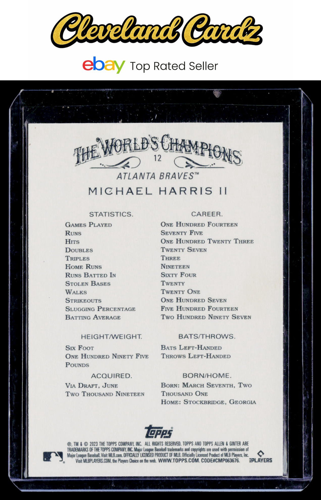 2023 Topps Allen & Ginter #12 Michael Harris II Silver Portrait RC
