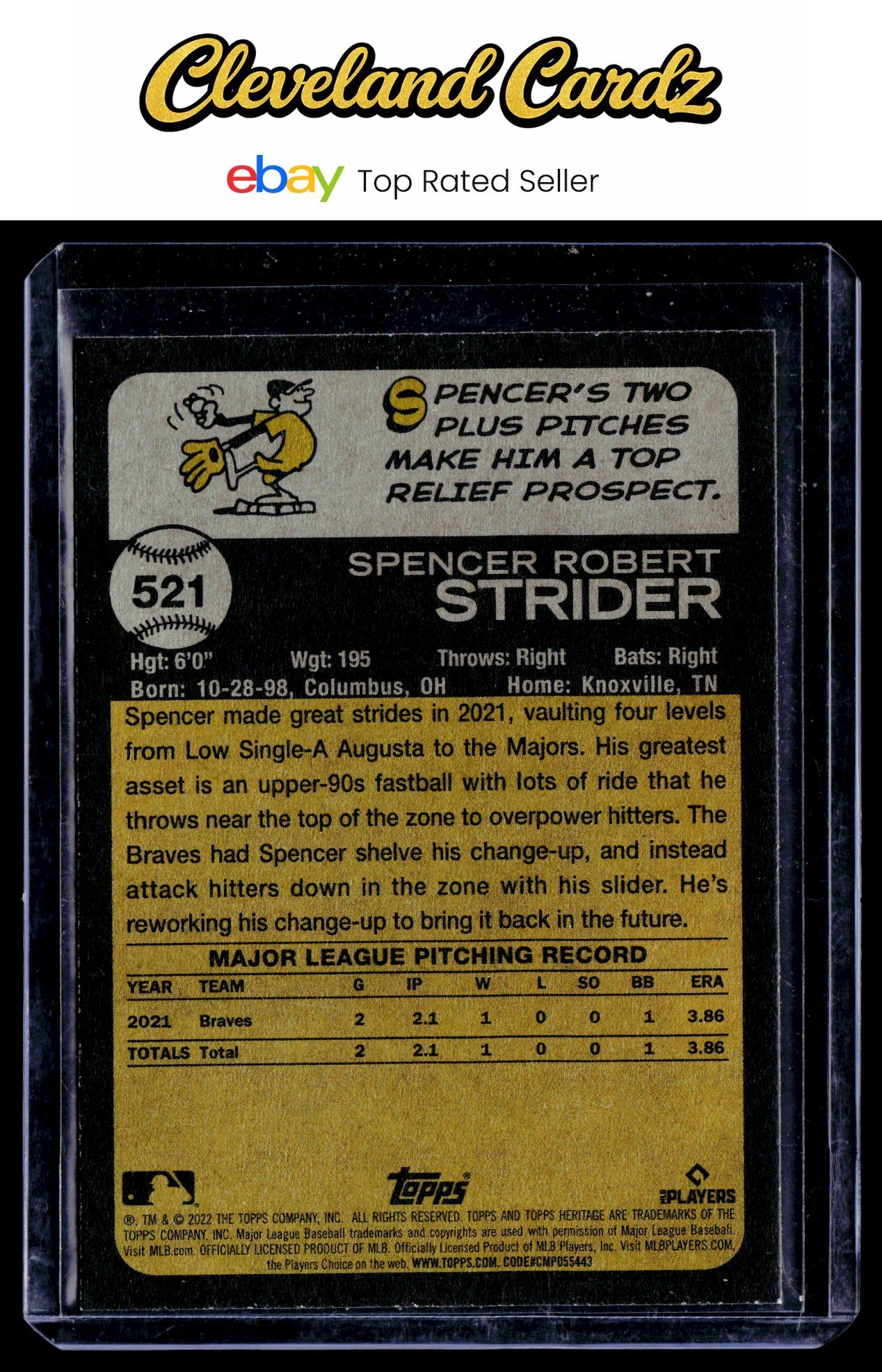 2022 Topps Heritage #521 Spencer Strider RC