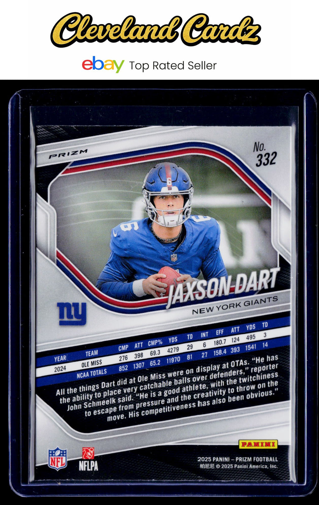 2025 Panini Prizm #332 Jaxson Dart Neon Green Pulsar RC