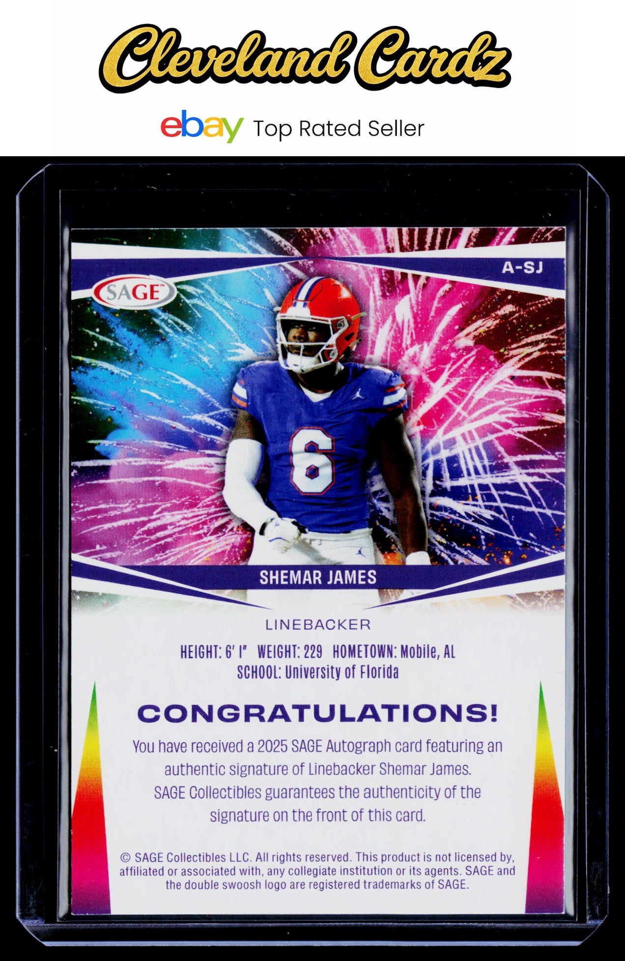 2025 SAGE HIT #A-SJ Shemar James Autographs Red (High Series)