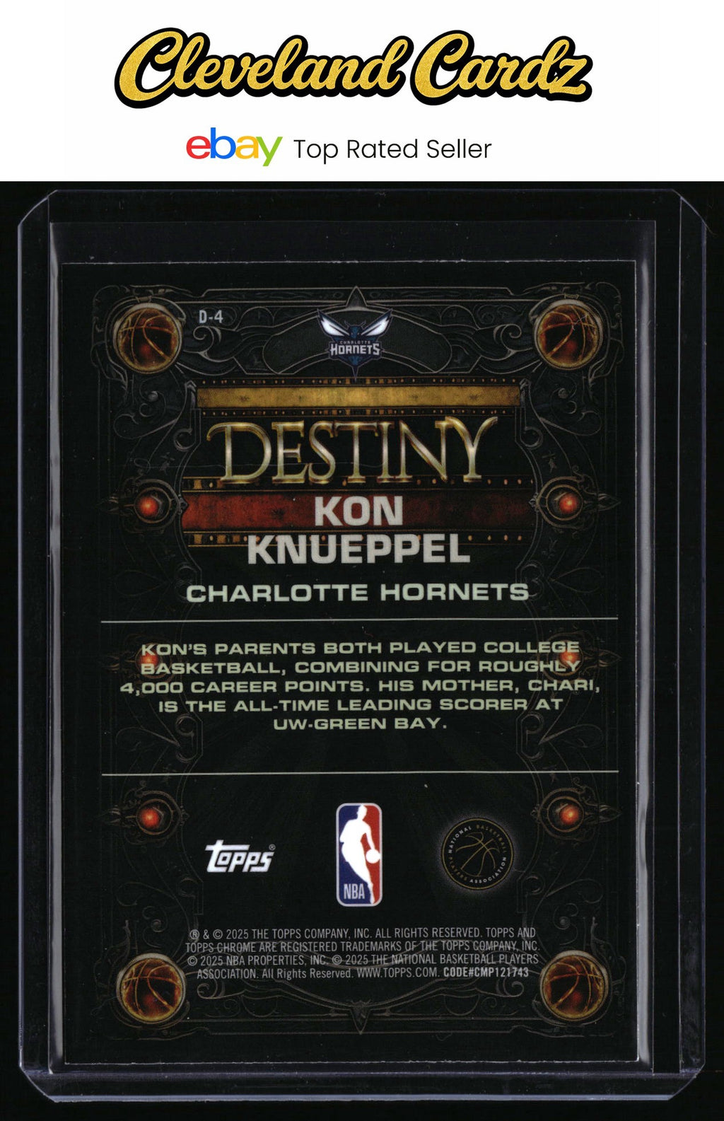 2025-26 Topps Chrome #D-4 Kon Knueppel Destiny RC