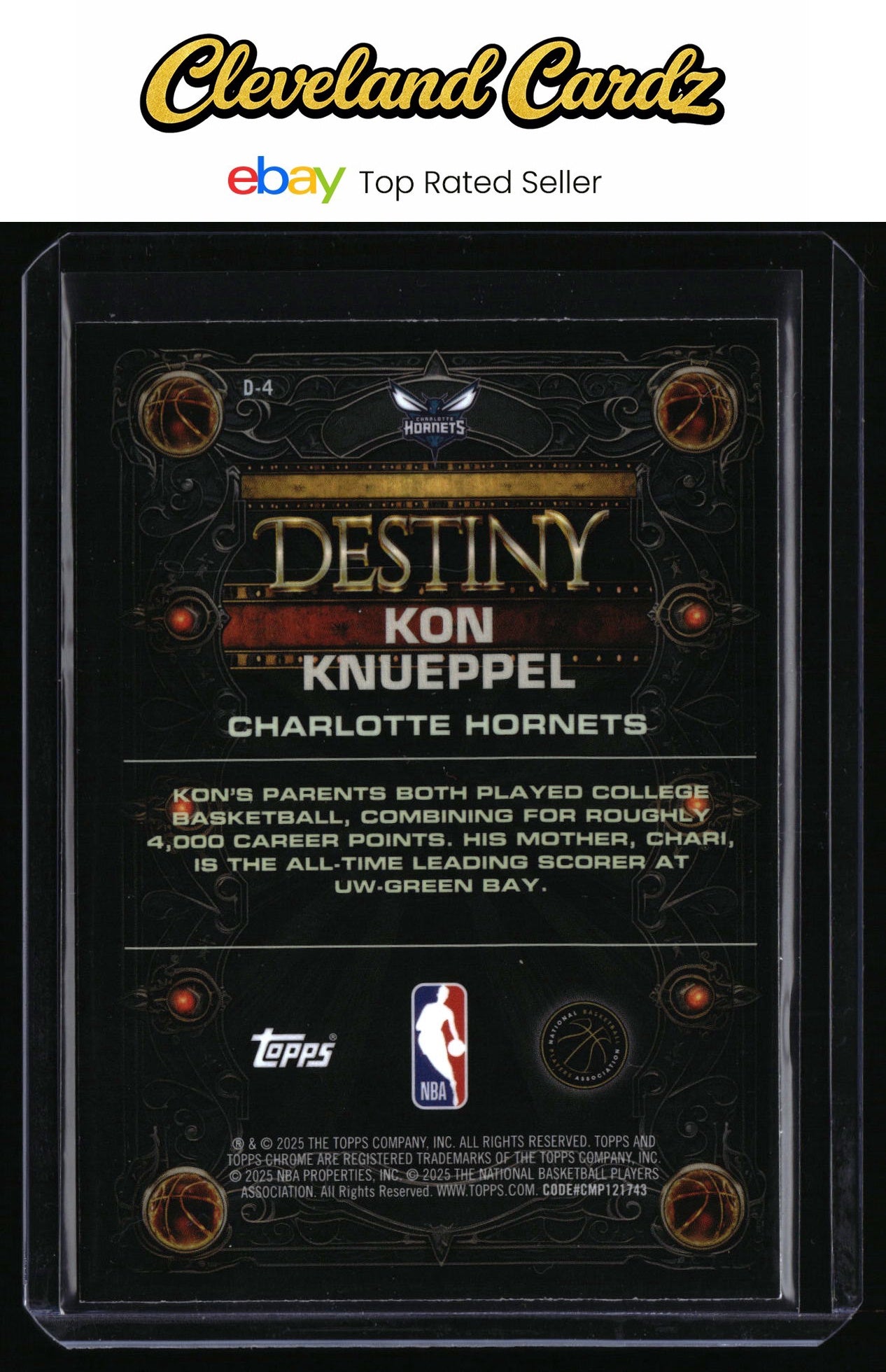 2025-26 Topps Chrome #D-4 Kon Knueppel Destiny RC