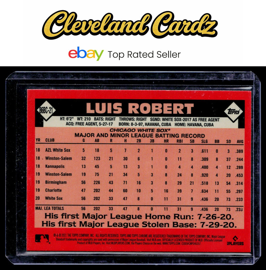 2021 Topps Chrome #86BC-21 Luis Robert 1986 Topps Baseball 35th Anniversary