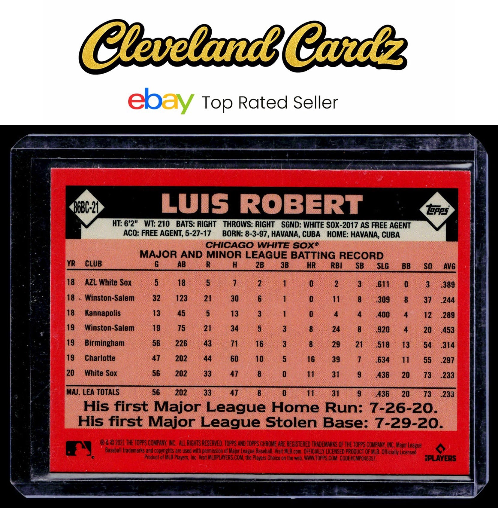 2021 Topps Chrome #86BC-21 Luis Robert 1986 Topps Baseball 35th Anniversary