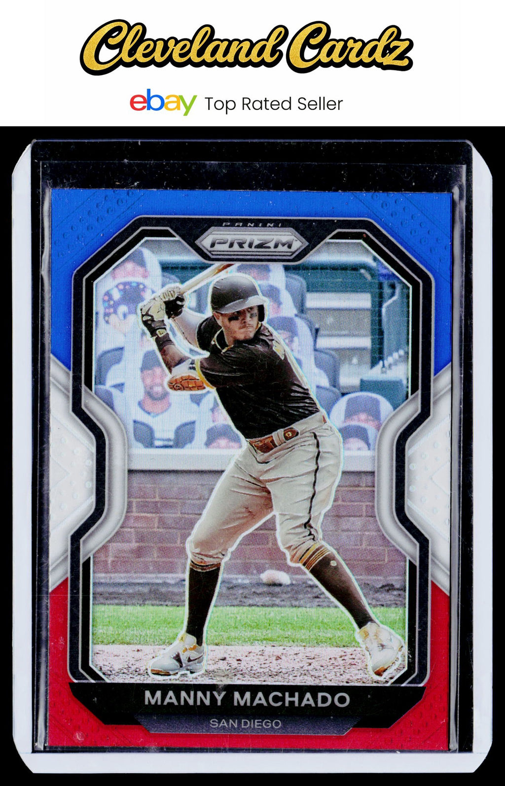 2021 Panini Prizm #139 Manny Machado Red/White/Blue Prizm