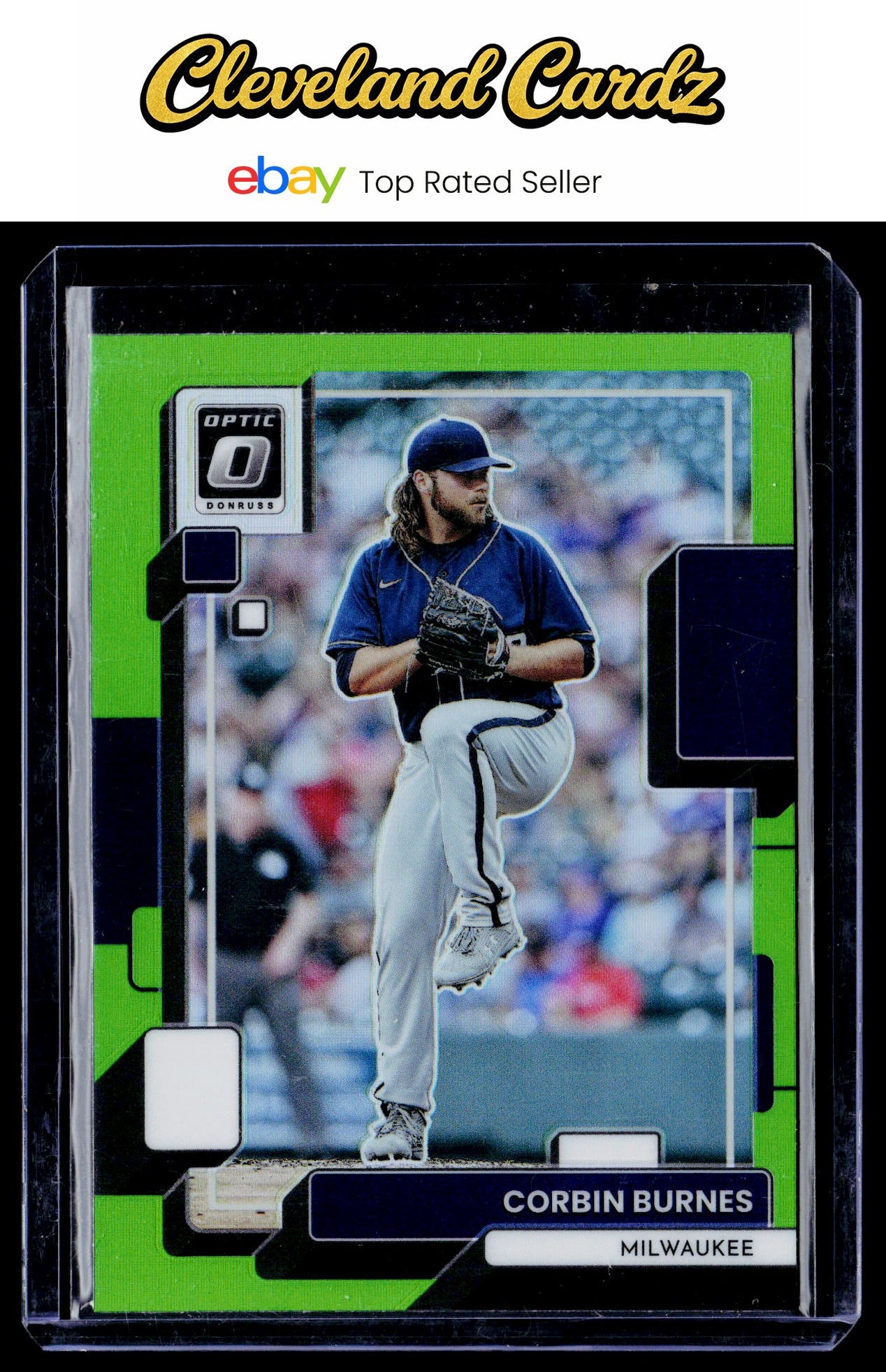 2022 Donruss Optic - Lime Green Prizm #182 Corbin Burnes