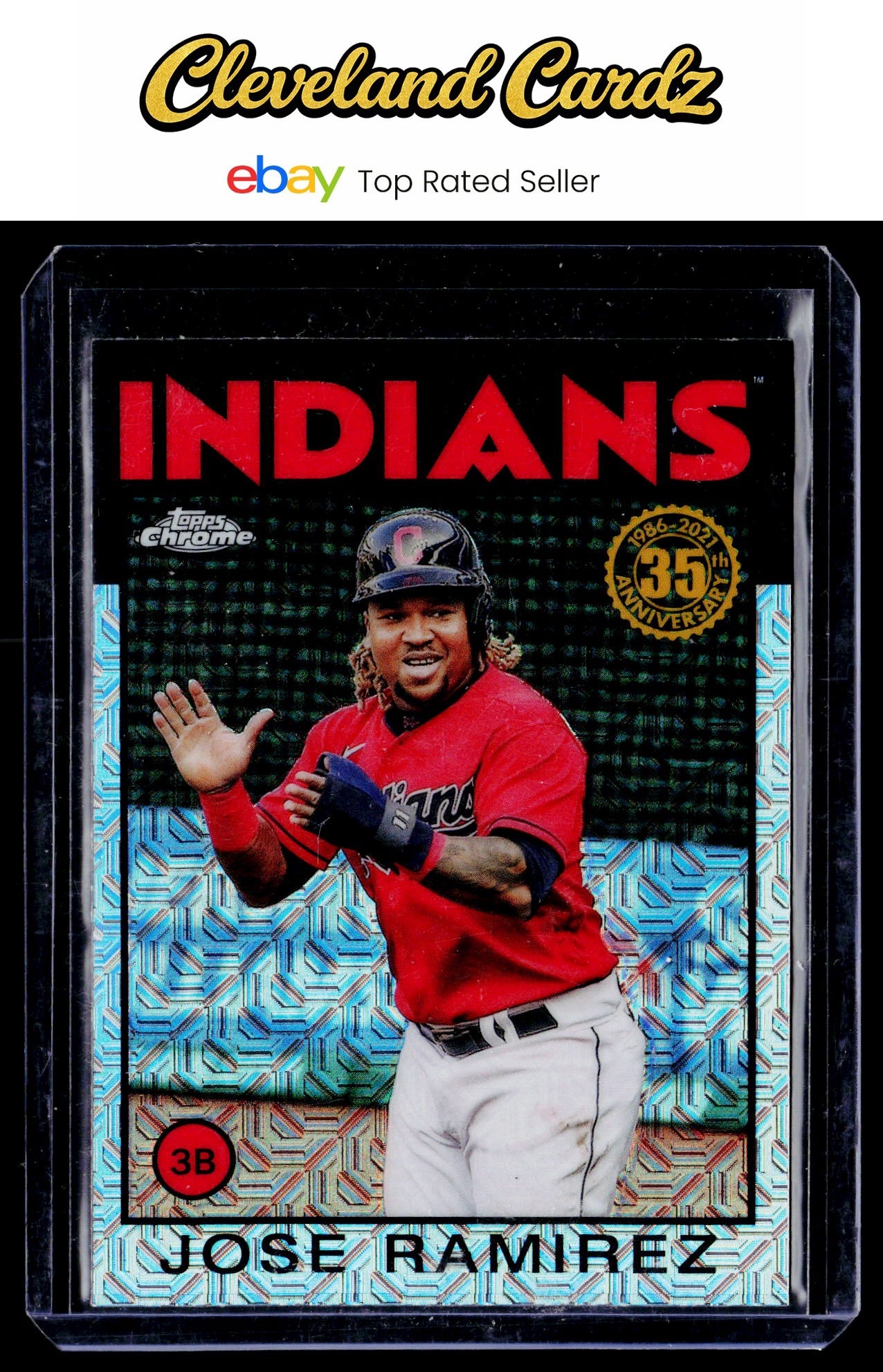 2021 Topps #86TC-69 Jose Ramirez 1986 Topps Baseball 35th Anniversary Chrome
