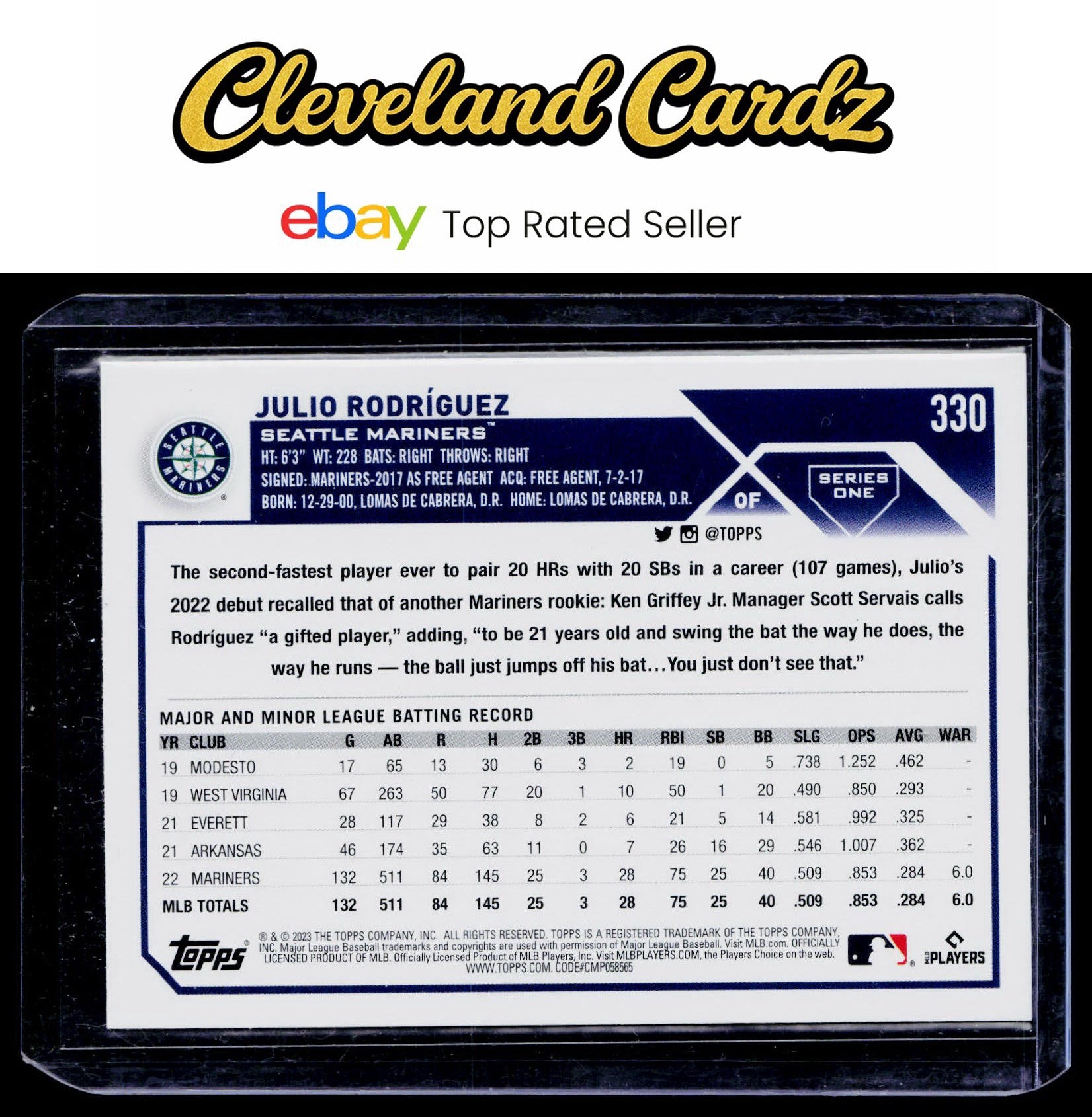 2023 Topps #330 Julio Rodríguez