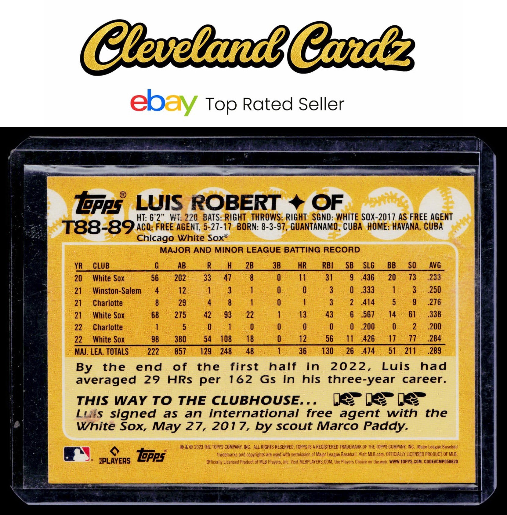 2023 Topps #T88-89 Luis Robert 1988 Topps Baseball 35th Anniversary (Series One)