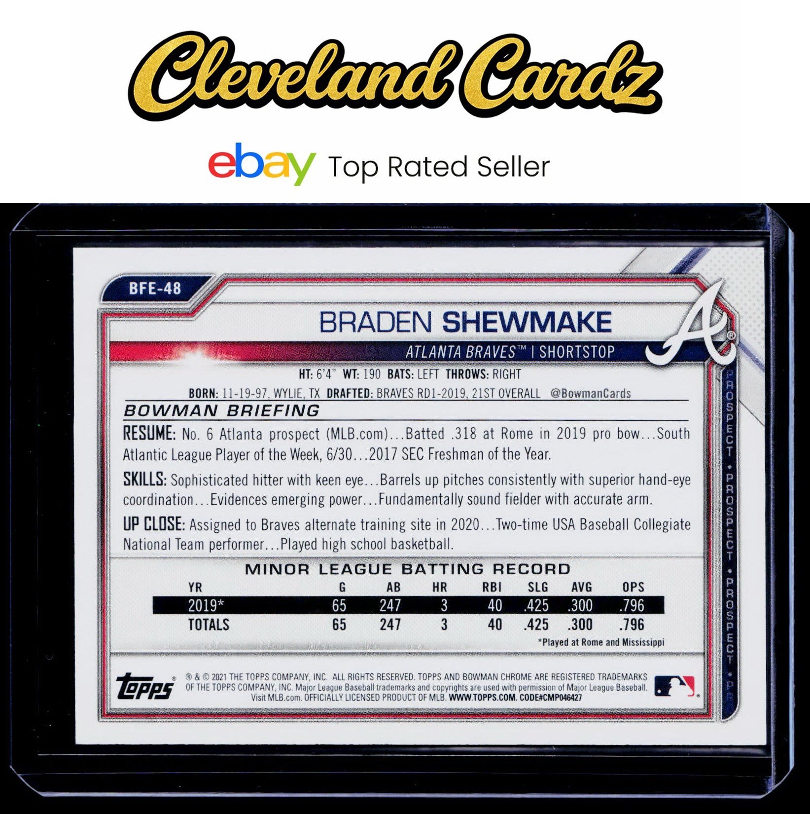 2021 Bowman 1st Edition #BFE-48 Braden Shewmake Sky Blue