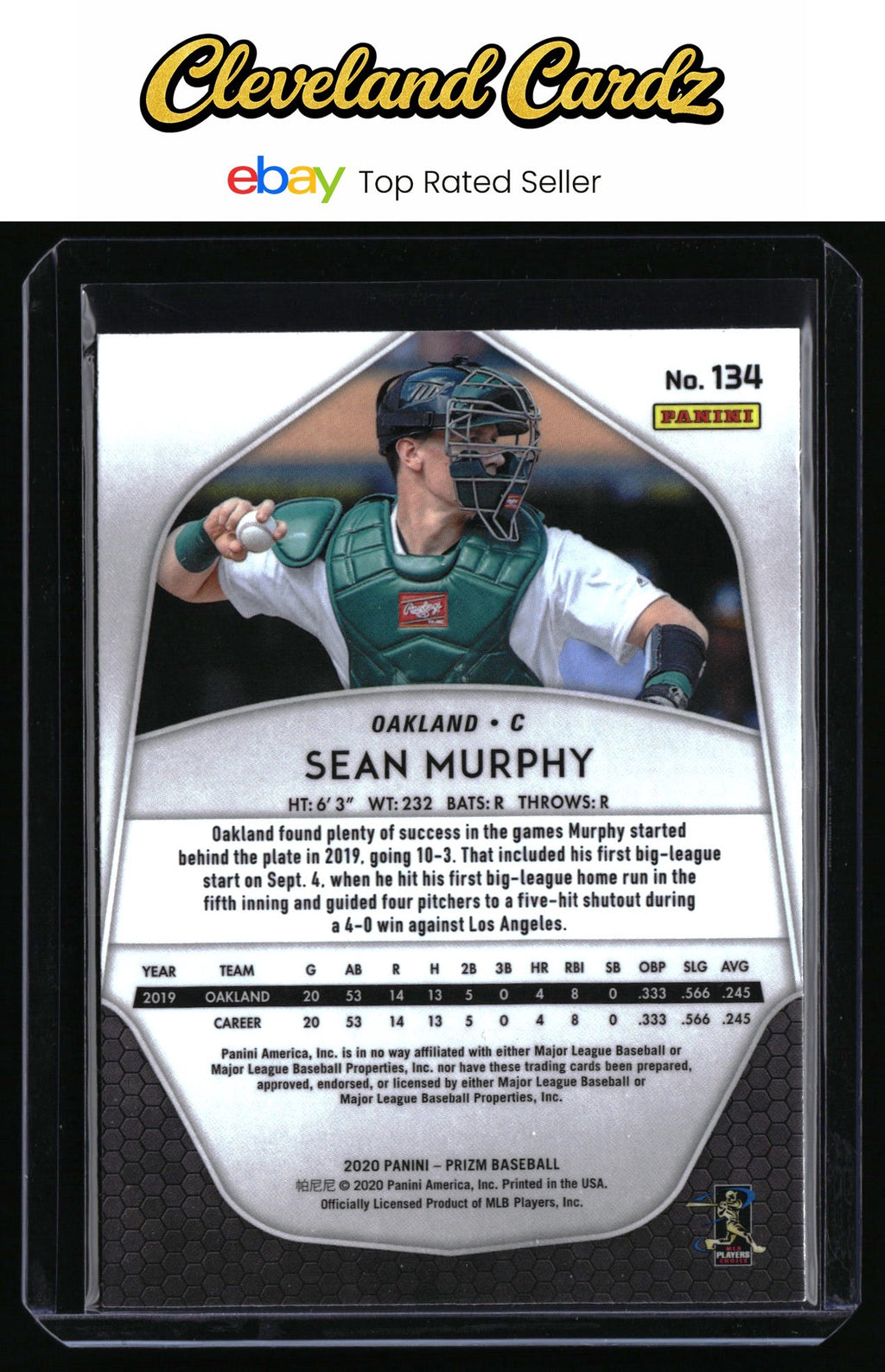 2020 Panini Prizm #134 Sean Murphy RC