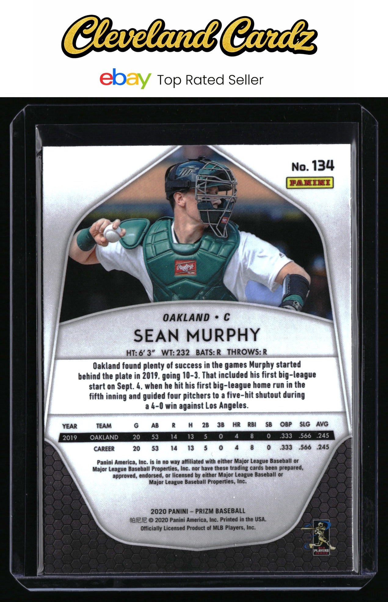 2020 Panini Prizm #134 Sean Murphy RC