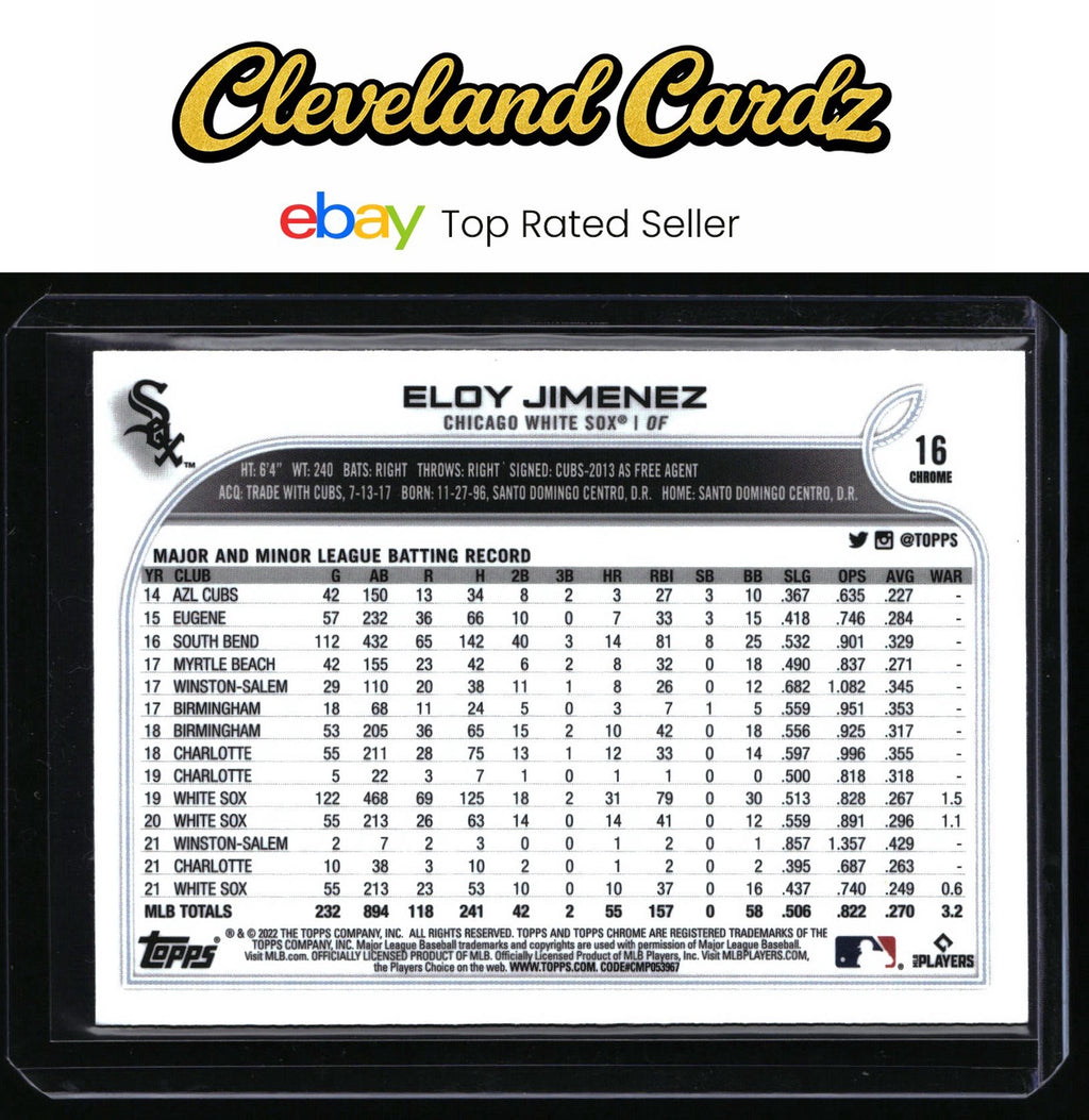 2022 Topps Chrome Sonic #16 Eloy Jimenez