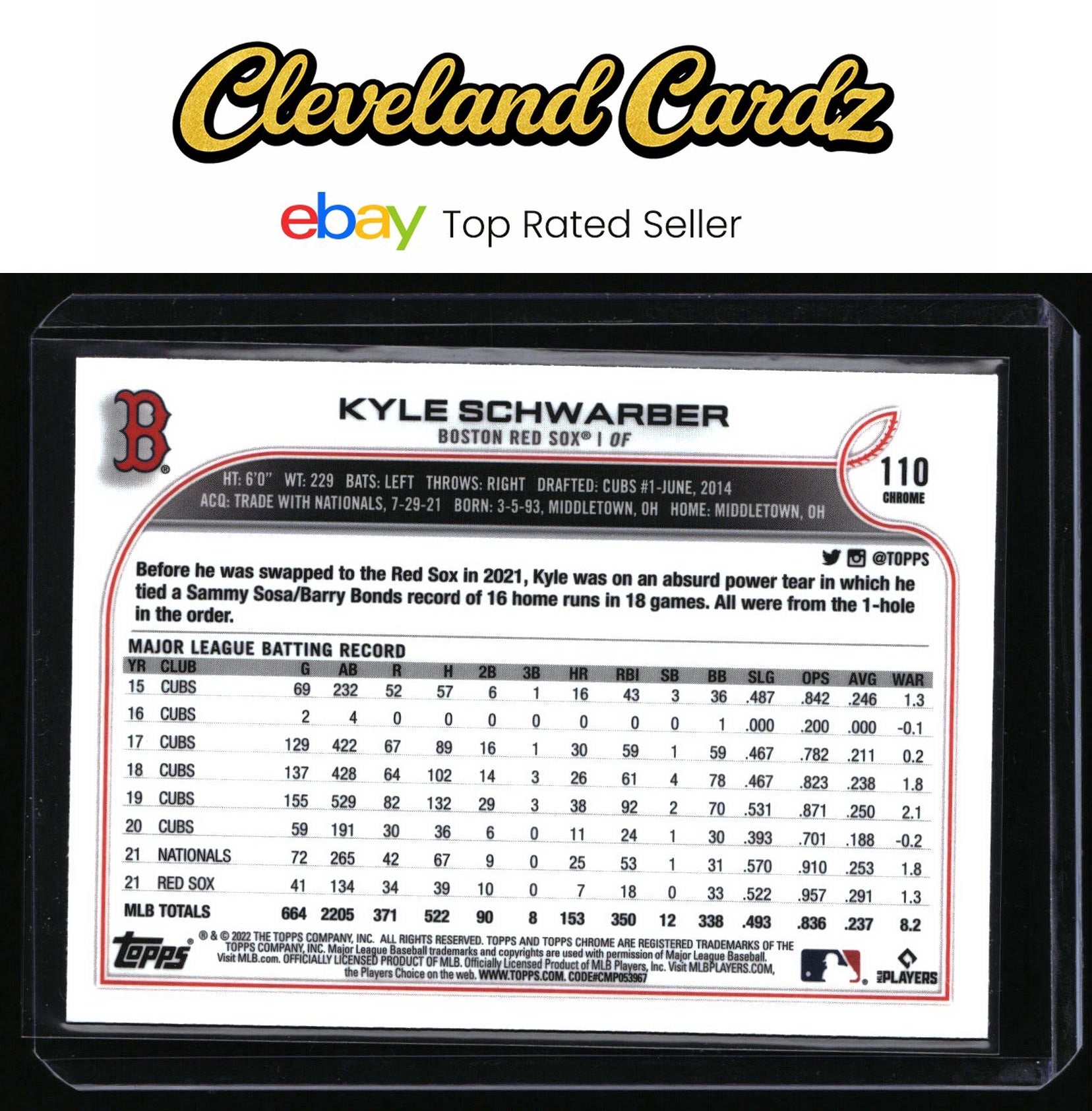 2022 Topps Chrome Sonic #110 Kyle Schwarber