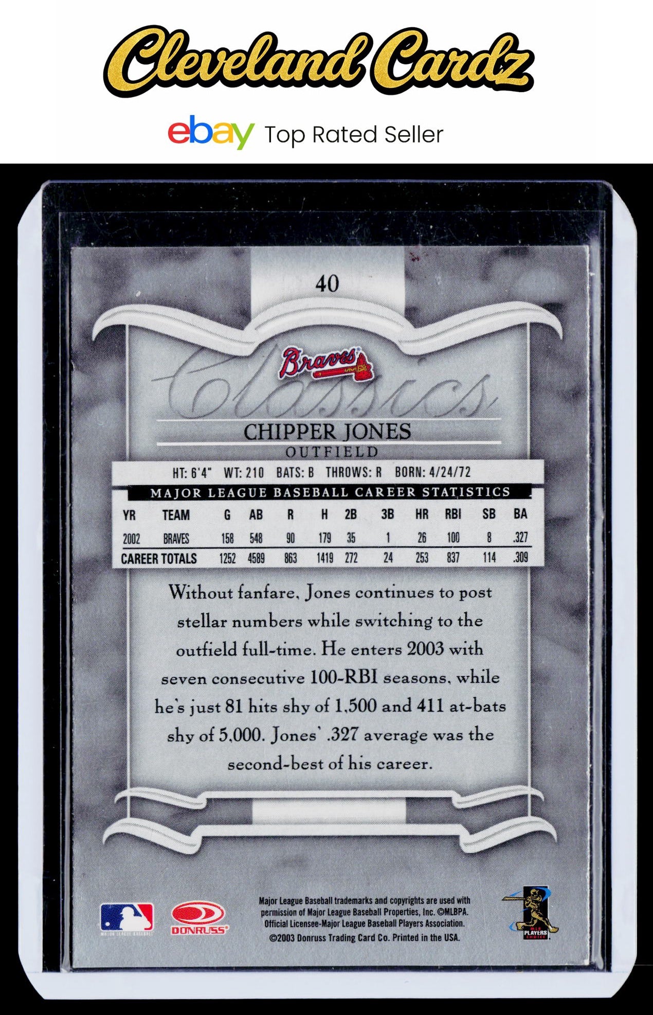 2003 Donruss Classics #40 Chipper Jones