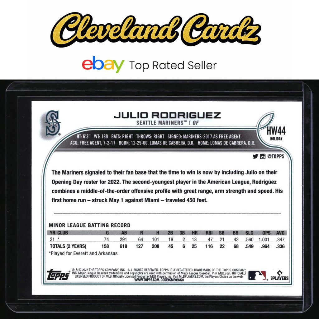 2022 Topps Holiday #HW44c Julio Rodriguez RC
