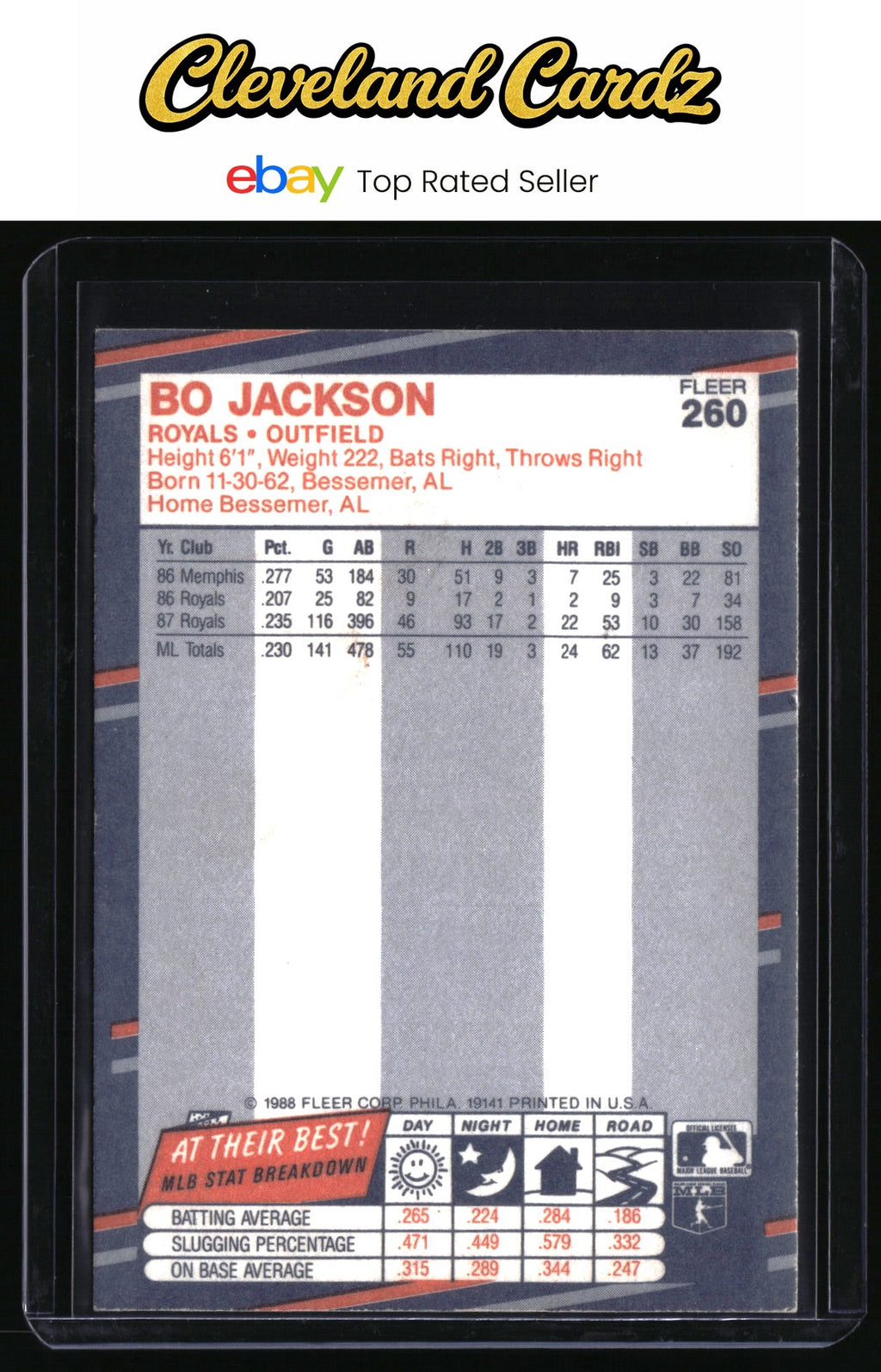 1988 Fleer #260 Bo Jackson