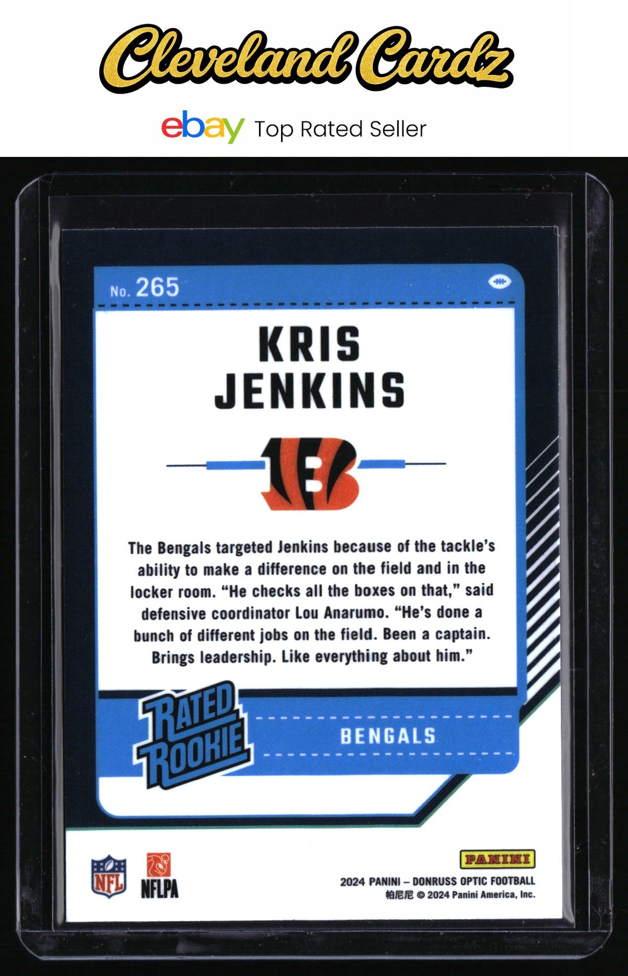 2024 Donruss Optic #265 Kris Jenkins RC