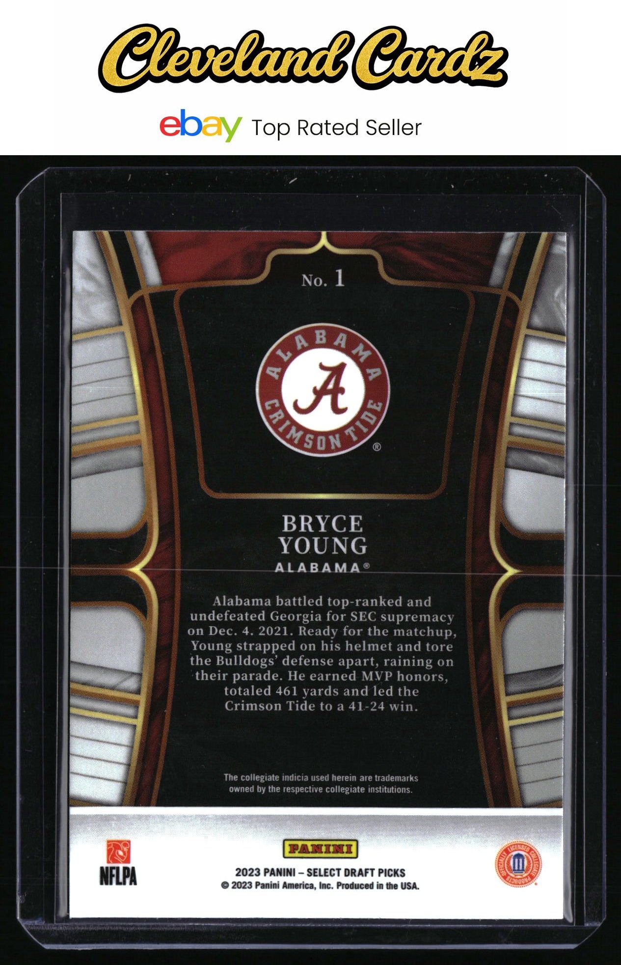 2023 Panini Select Draft Picks #1 Bryce Young Blue RC