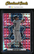 2022 Panini Mosaic #35 Austin Riley Pink Camo Mosaic