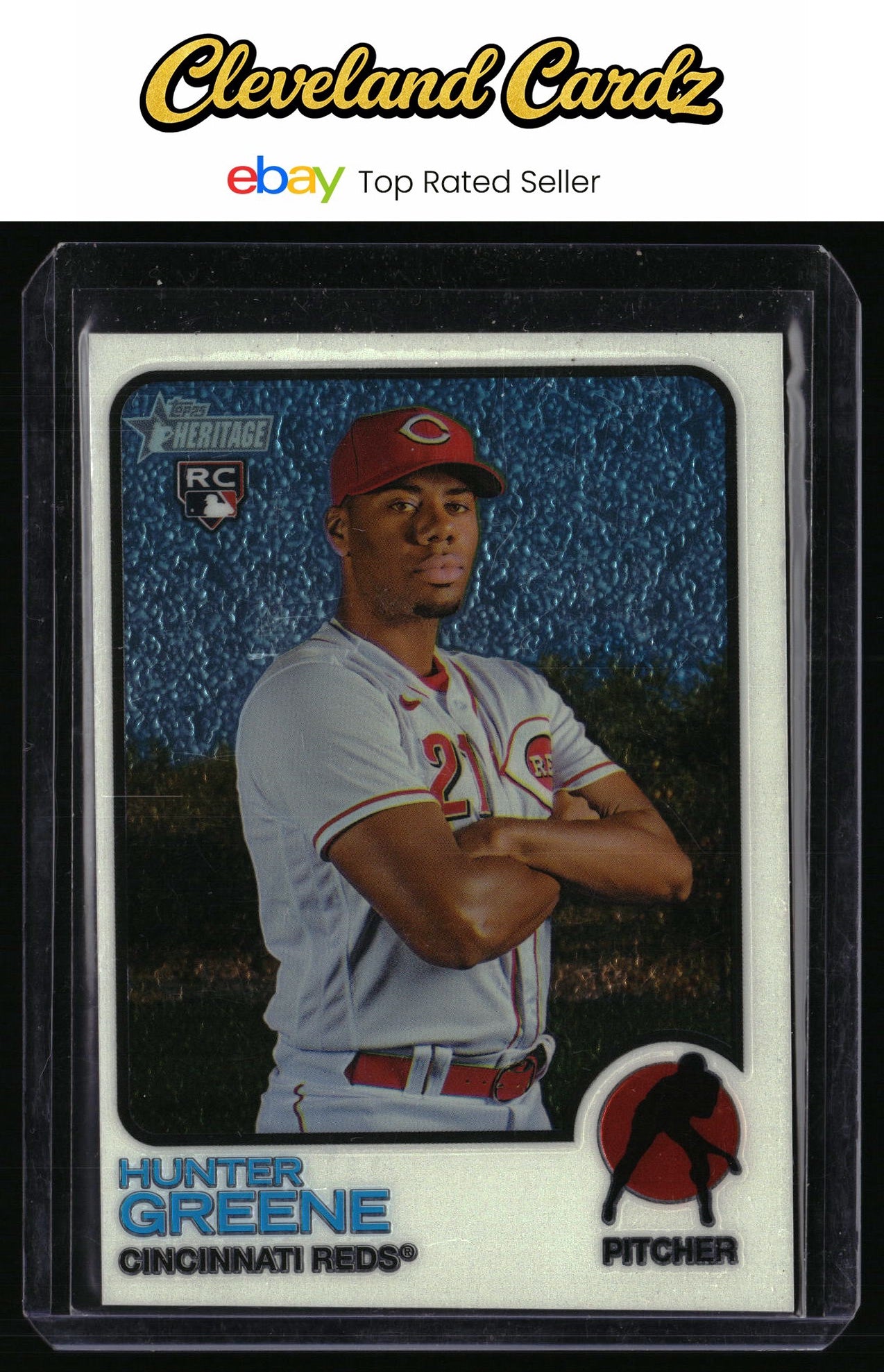 2022 Topps Heritage #694 Hunter Greene Chrome #/999 RC