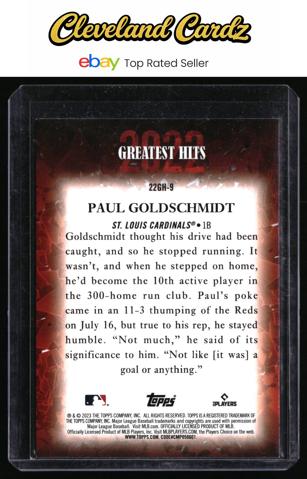 2023 Topps #22GH-9 Paul Goldschmidt 2022 Greatest Hits