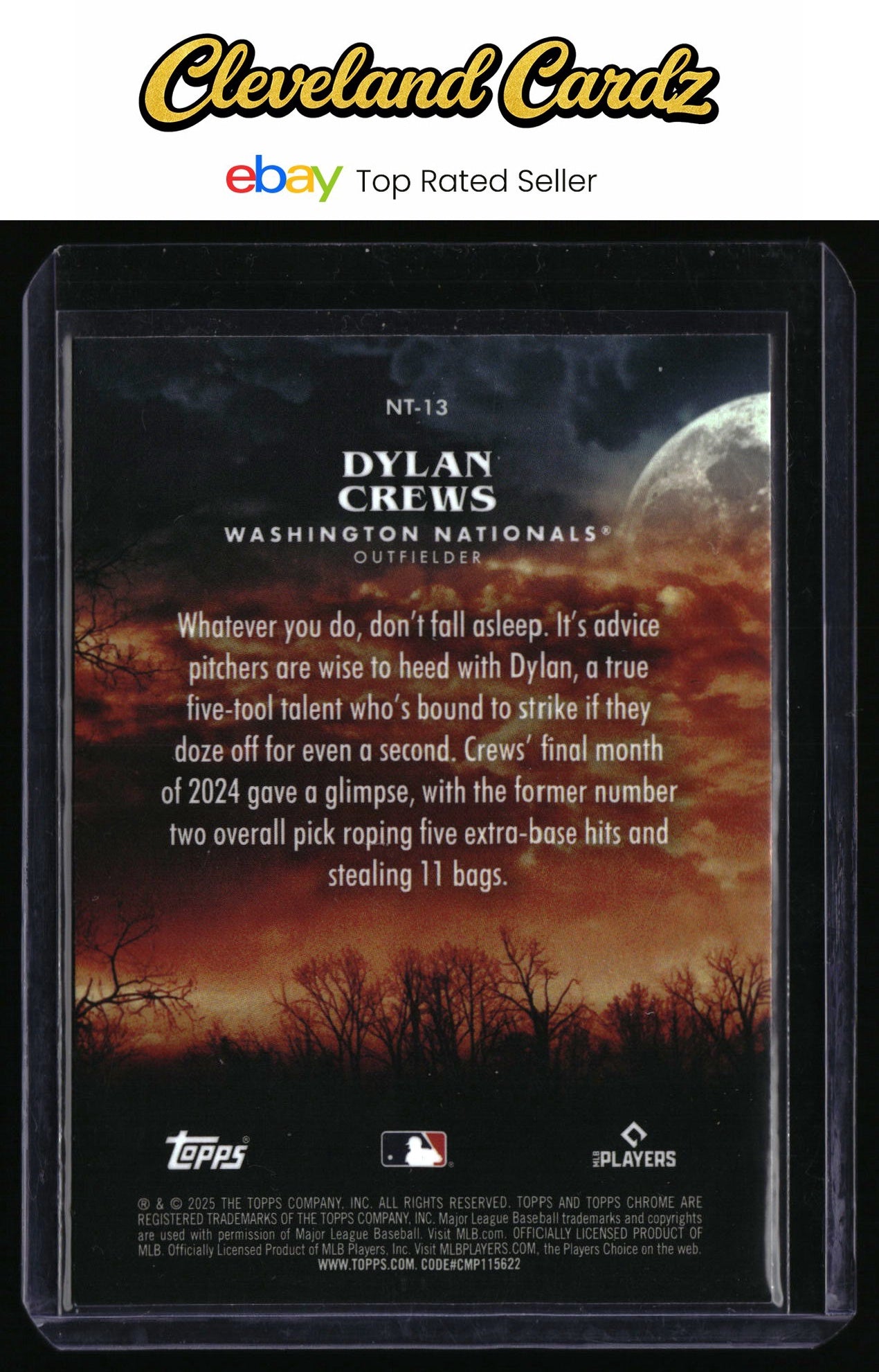 2025 Topps Chrome Update #NT-13 Dylan Crews Night Terrors RC
