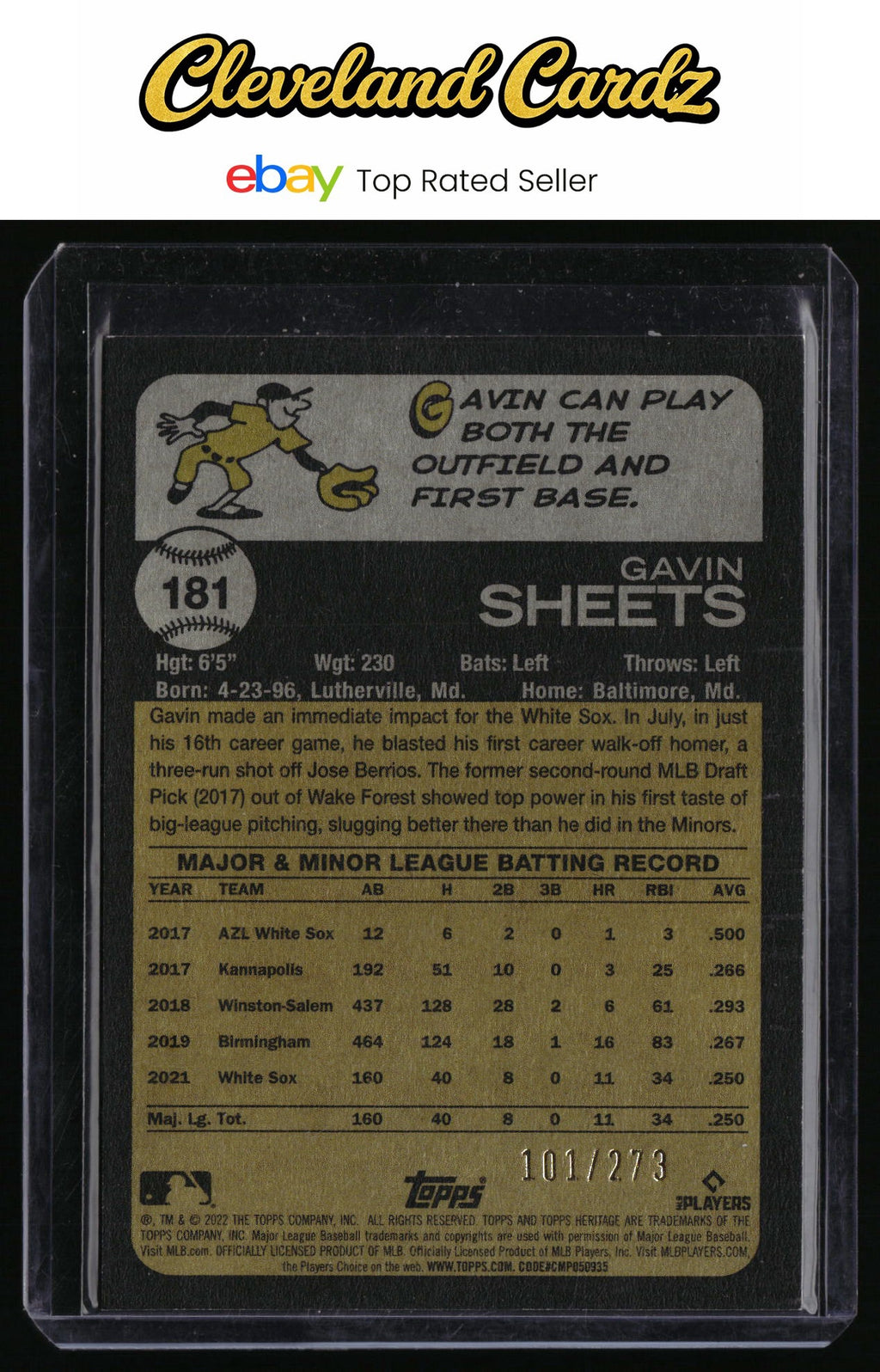 2022 Topps Heritage #181 Gavin Sheets Chrome Green Refractor #/273