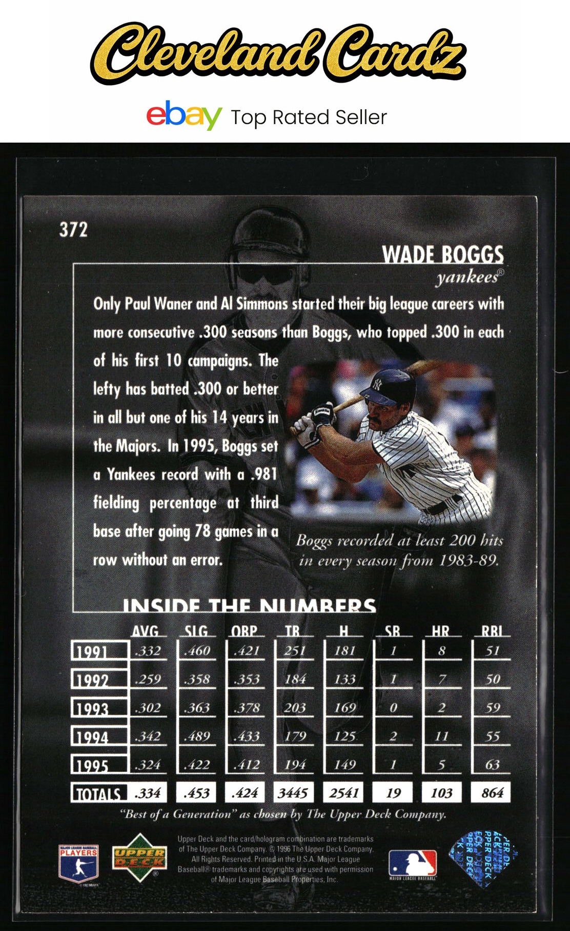 1996 Upper Deck #372 Wade Boggs