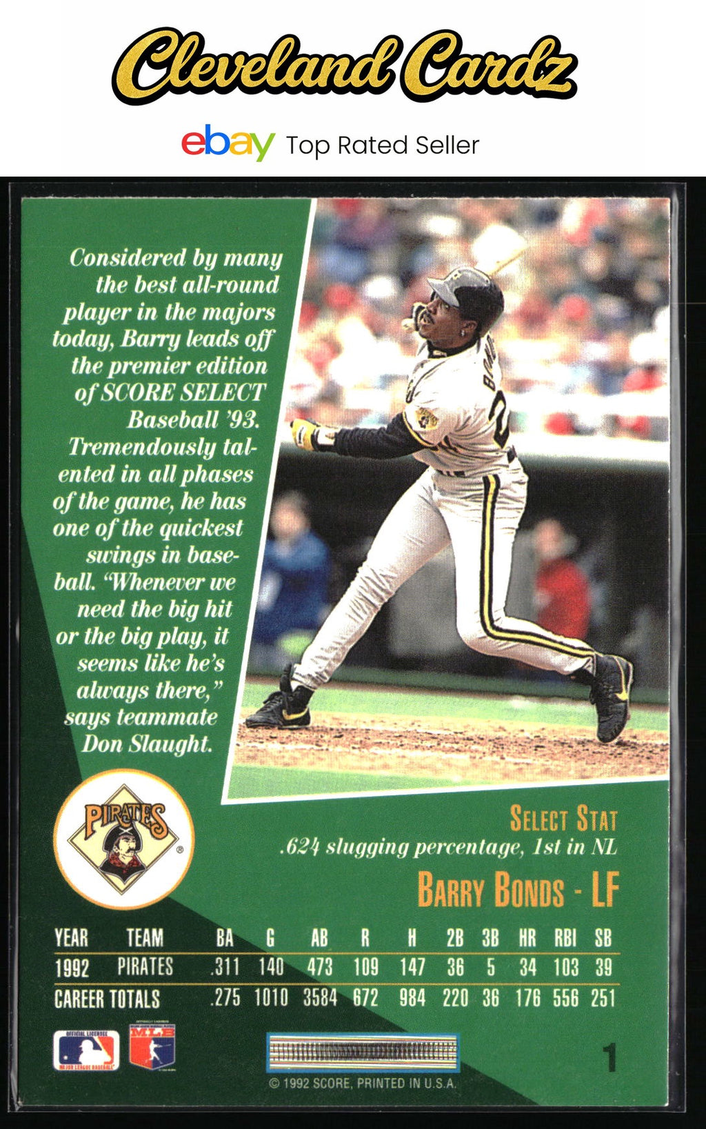 1993 Select #1 Barry Bonds