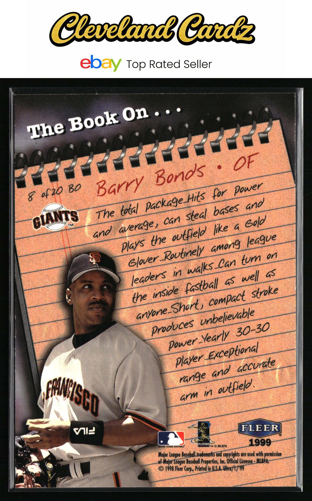 1999 Ultra #8 BO Barry Bonds The Book On
