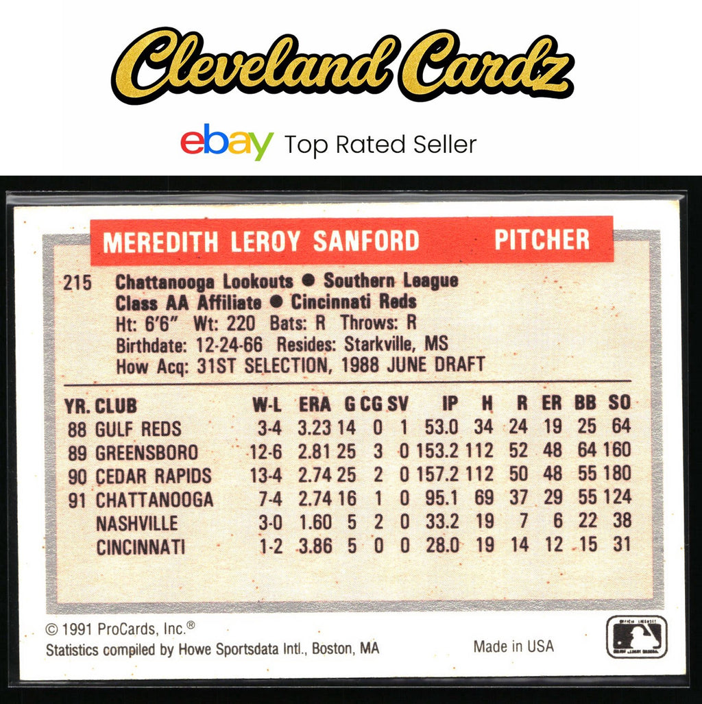 1991-92 ProCards Tomorrow's Heroes #215 Mo Sanford