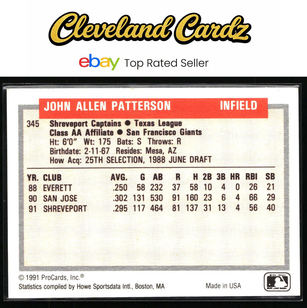 1991-92 ProCards Tomorrow's Heroes #345 John Patterson