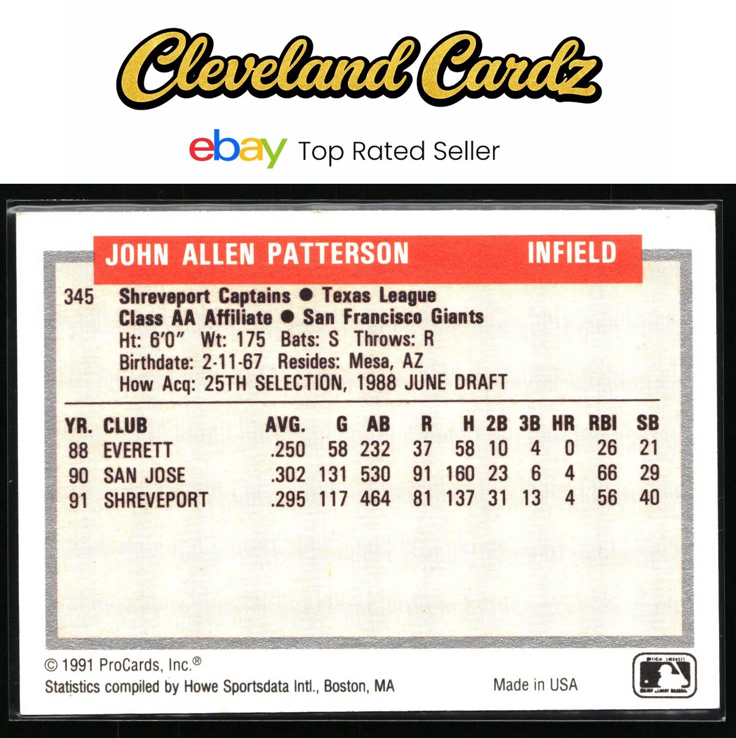 1991-92 ProCards Tomorrow's Heroes #345 John Patterson