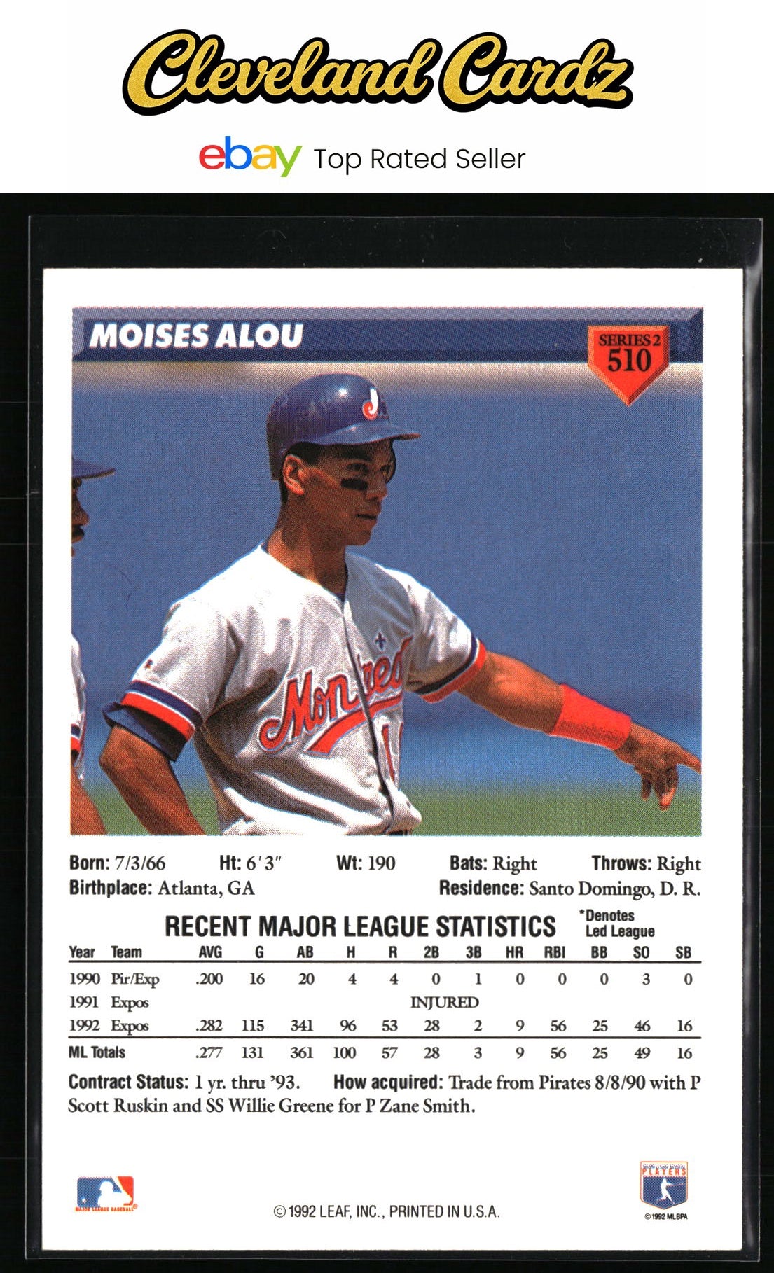 1993 Donruss #510 Moises Alou