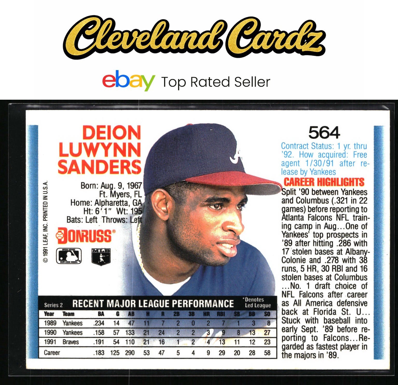 1992 Donruss #564 Deion Sanders