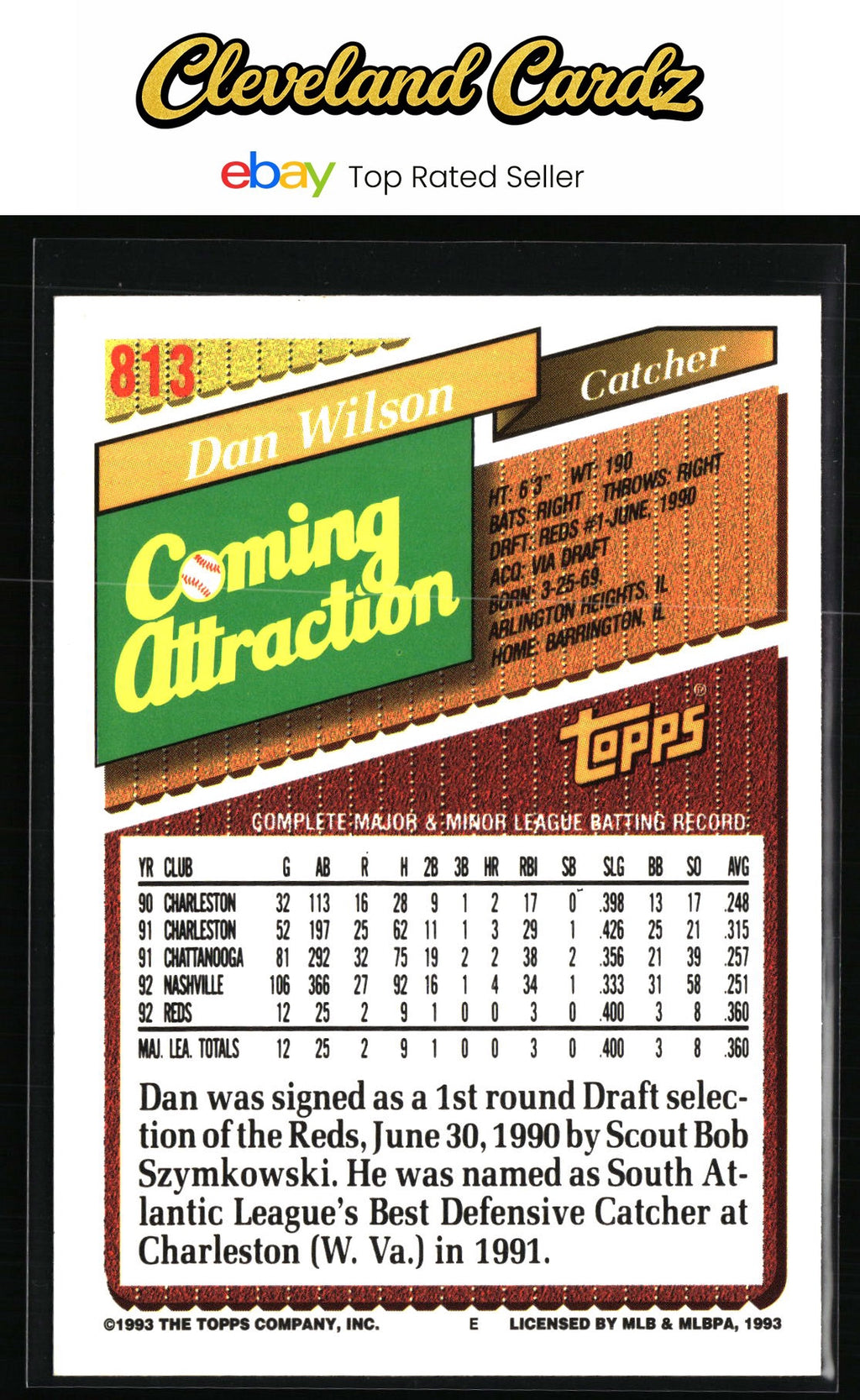 1993 Topps #813 Dan Wilson