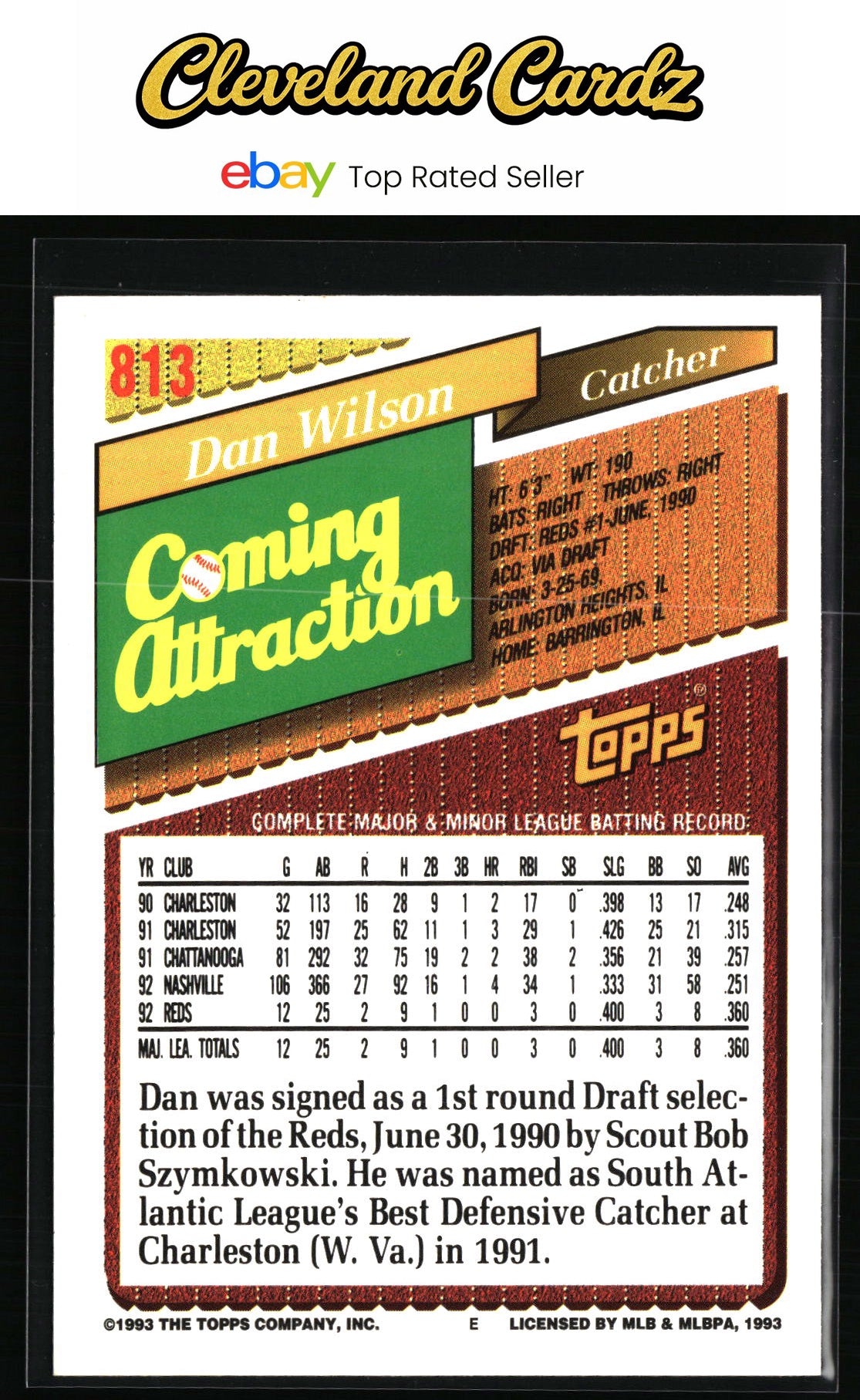 1993 Topps #813 Dan Wilson