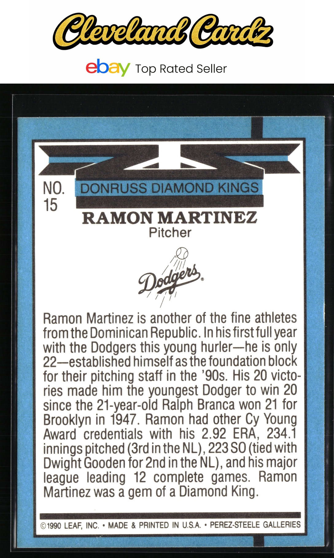 1991 Donruss #15b Ramon Martinez