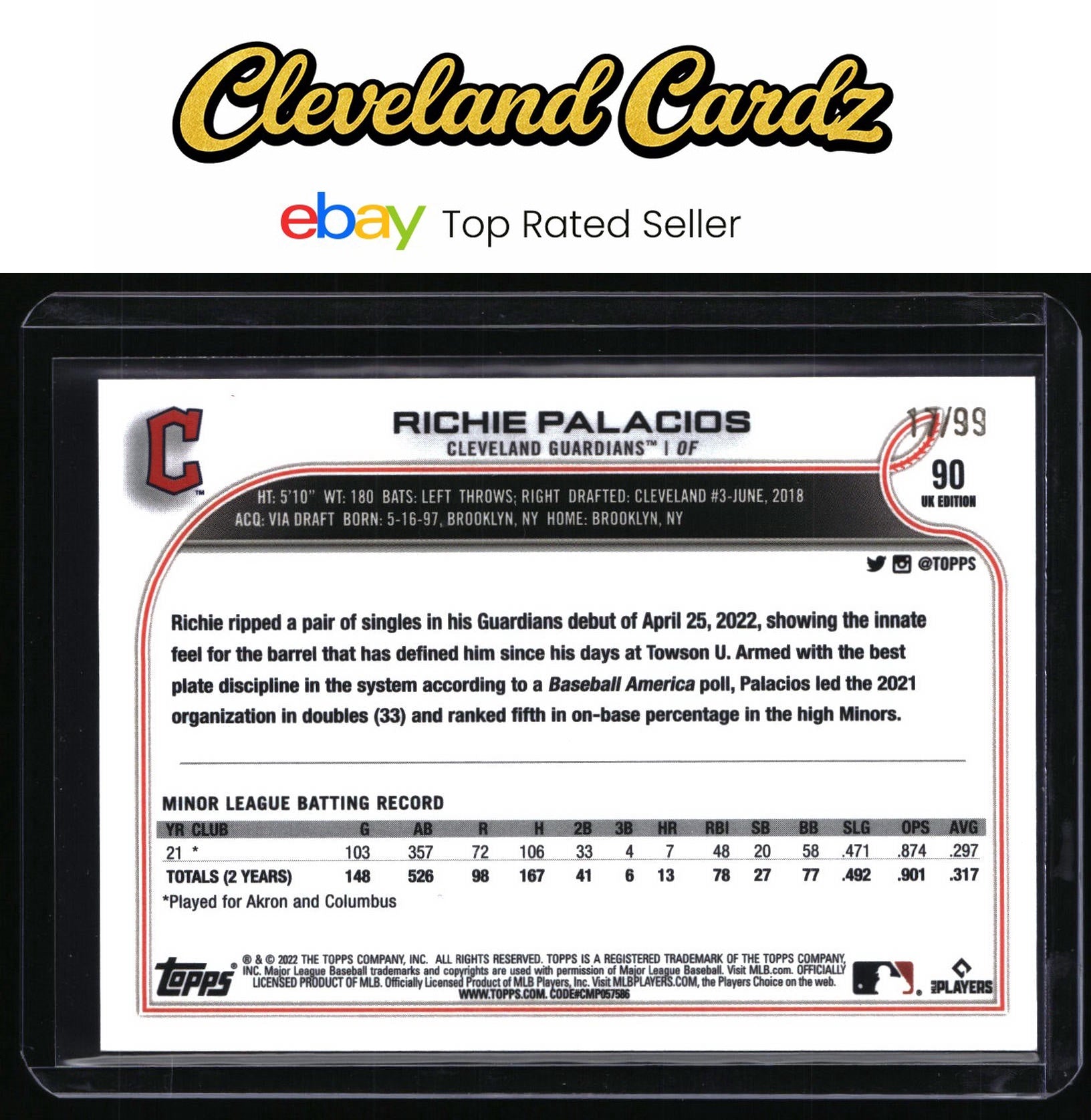 2022 Topps UK Edition #90 Richie Palacios Big Ben #/99 RC