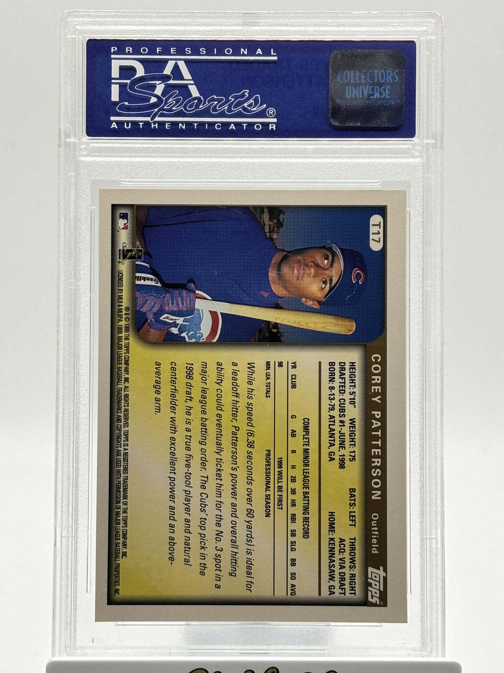 1999 Topps Traded #T17 Corey Patterson RC PSA 8