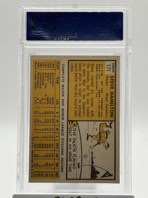 1963 Topps #171 Steve Hamilton PSA 8