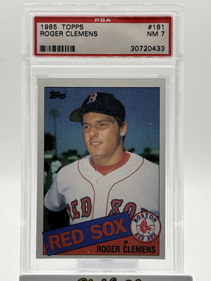 1985 Topps #181 Roger Clemens Rookie Card PSA 7