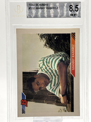 1992 Bowman #532 Manny Ramirez Rookie Card BGS 8.5